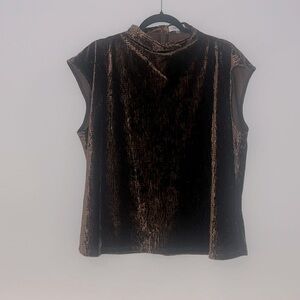 Calvin Klein beautiful brown woven velvet top